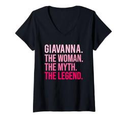 Damen Giavanna Die Frau Der Mythos Die Legende Lustiger Valentinstag T-Shirt mit V-Ausschnitt von TrendWardrobe