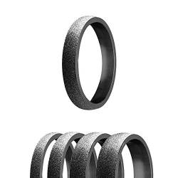 Ring - Edelstahl - 4 Breiten - Diamant - Schwarz [19.] - Breite: 3mm - Ringgröße: 55 von Treuheld
