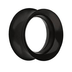 Treuheld® | 18mm Ohr Flesh Tunnel aus Silikon in schwarz | dünn | nickelfrei, hautfreundlich und antiallergen | weich, Soft und anschmiegsam von Treuheld