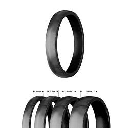 Treuheld® | Ring aus Edelstahl | Schwarz | Ringgröße 58 | Breite 3mm | Damen & Herren | Matt/Frosted | Freundschaftsring Verlobungsring Ehering von Treuheld