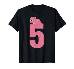 5 Baby Triceratops Dinosaur 5th Dino Theme Birthday Party T-Shirt von Triceratops Dinosaur 5th Birthday Tee