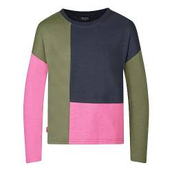 Trollkids stylisches Mädchen Longsleeve aus 100% Bio-Baumwolle VERDAL, Dunkle Olive/Hellmagenta/Marine, Größe 104 von Trollkids