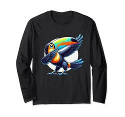 Tukan Dabbing | Für Kinder & Süßer Sommer, Tropischer Vogel Langarmshirt von Tropical Animal Themed Gifts & Graphics Boys Girls