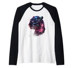 Panther-Porträt, Tierkunst, Pantherliebhaber, Wildtier-Kunstwerk Raglan von Tropical Jungle Animal Art