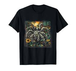 Vogelspinne Spinne Wildlife Dschungel Sonnenuntergang Floral Tier Kunst T-Shirt von Tropical Jungle Animal Art