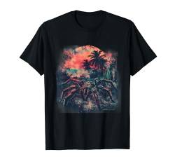 Vogelspinne Zeichnung Vogelspinne Liebhaber Sonnenuntergang Tierdruck T-Shirt von Tropical Jungle Animal Art