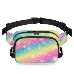 Regenbogen-Galaxie-Gürteltasche für Damen, Herren, Mädchen, Jungen, Kinder, Regenbogen-Fanny-Tasche, Laufen, Sport, Wandern, Geldbörse, Gürteltasche, farbe, XL, Taschen-Organizer von TropicalLife