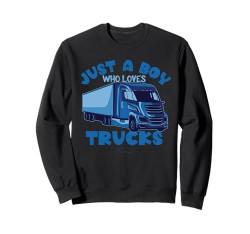 Nur ein Junge, der Trucks liebt, Fahrzeuge liebt, Kinder liebt Sweatshirt von Trucks Lovers Boys Kids Zajoo