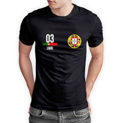 Portugal T-Shirt „EM 2024“ Portuguese Trikot Fußball Shirt Herren Damen Unisex Europameisterschaft - personalisiert mit Zahl & Namen - Fanartikel Fan-Outfit, Schwarz, Gr. 5XL von True Statements