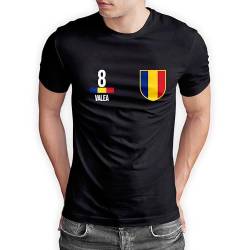 Rumänien T-Shirt „EM 2024“ România Trikot Fußball Shirt Herren Damen Unisex Europameisterschaft - personalisiert mit Zahl & Namen - Fanartikel Fan-Outfit, Schwarz, Gr. 4XL von True Statements