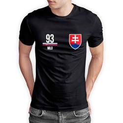 Slowakei T-Shirt „EM 2024“ Slovensko Trikot Fußball Shirt Herren Damen Unisex Europameisterschaft - personalisiert mit Zahl & Namen - Fanartikel Fan-Outfit, Schwarz, Gr. M von True Statements