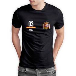 Spanien T-Shirt „EM 2024“ España Trikot Fußball Shirt Herren Damen Unisex Europameisterschaft - personalisiert mit Zahl & Namen - Fanartikel Fan-Outfit, Schwarz, Gr. M von True Statements