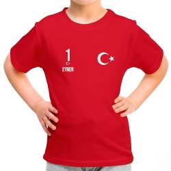 Türkei Kinder T-Shirt „EM 2024“ Türkiye Trikot Fußball Shirt Jungen Mädchen Unisex Europameisterschaft - personalisiert mit Zahl & Namen - Fanartikel Fan-Outfit, Rot, Gr. XL von True Statements