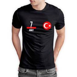 Türkei T-Shirt „EM 2024“ Türkiye Trikot Fußball Shirt Herren Damen Unisex Europameisterschaft - personalisiert mit Zahl & Namen - Fanartikel Fan-Outfit, Schwarz, Gr. M von True Statements
