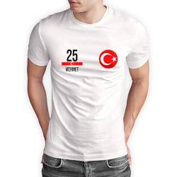 Türkei T-Shirt „EM 2024“ Türkiye Trikot Fußball Shirt Herren Damen Unisex Europameisterschaft - personalisiert mit Zahl & Namen - Fanartikel Fan-Outfit, Weiß, Gr. M von True Statements