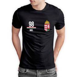 Ungarn T-Shirt „EM 2024“ Trikot Fußball Shirt Herren Damen Unisex Europameisterschaft - personalisiert mit Zahl & Namen - Fanartikel Fan-Outfit, Schwarz, Gr. 4XL von True Statements