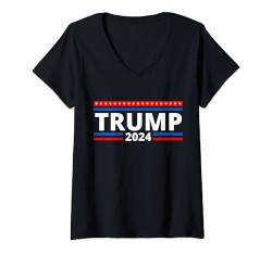 Damen Trump 2024 T-Shirt mit V-Ausschnitt von Trump 2024