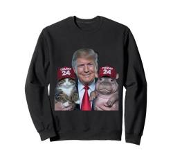 Trump 24 Moo Deng Cat und Trump vereinen sich stilvoll Sweatshirt von Trump 24 Moo Deng Gang