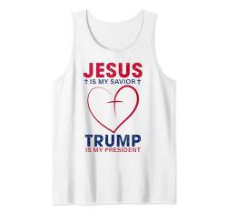 Jesus ist mein Retter Trump ist mein Präsident Christliche Männer Frauen Tank Top von Trump Is My President Shop