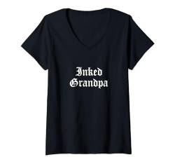 Damen tshirt für tätowierte Menschen, Inked Grandpa, Großvater Opa T-Shirt mit V-Ausschnitt von Tshirt Shirt T-Shirt Pullover Hoodie Sweater Style