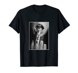 Frau zeigt Mittelfinger Schwarz Print auf tshirt cool design T-Shirt von Tshirt Shirt T-Shirt Pullover Hoodie Sweater Style