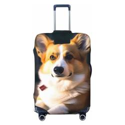 Ttetddd Reisegepäckhülle, Smart Corgi Kofferabdeckungen für Gepäck, modischer Koffer-Schutz, passend für 45,7–81,3 cm Gepäck, schwarz, klein, Gepäck-Set, Schwarz , xl von Ttetddd