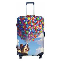 Ttetddd Reisegepäckhülle, bunte Ballon- und Hauskofferabdeckungen für Gepäck, modischer Koffer-Schutz, passend für 45,7–81,3 cm Gepäck, schwarz, klein, Gepäck-Set, Schwarz , S von Ttetddd