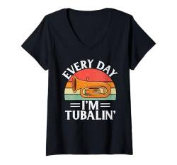 Damen Jeder Tag in Tubalin Tuba T-Shirt mit V-Ausschnitt von Tuba Player Gifts