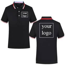 Benutzerdefiniertes Firmen/Personen Logo Poloshirt, Personalisierbar mit Ihrem Eigenen Design Text/Bild Herren Damen T-Shirt Top, Sommer Casual Business T-Shirt Color1,L von Tuboshu