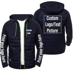 Tuboshu Benutzerdefinierte Hoodie für Männer Entwerfen Sie Ihre Eigene Jacke Fügen Sie Logo Foto Text Personalisierte Reißverschluss Sweatshirt Frühling Herbst Winter Mantel color7,M von Tuboshu