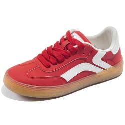 Tuopin Women's Fashion Trainers Damenschuhe Bequeme Schuhe für Damen Schlupfschuhe für Damen Lässige Sneaker für Damen (Rot, Erwachsene, Damen, 39.5, Numerisch, EU Schuhgrößensystem, M) von Tuopin