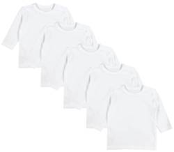 TupTam Baby Jungen Langarmshirt 5er Pack, Farbe: Weiß, Größe: 86 von TupTam