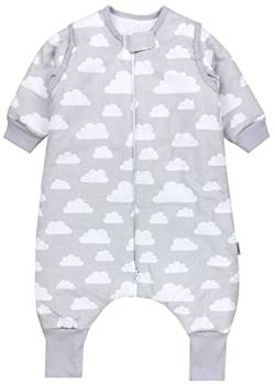 TupTam Baby Schlafsack mit Beinen und Ärmeln OEKO-TEX zertifizierte Materialien, Winterschlafsack 2,5 TOG Unisex, Farbe: Wolken Weiß, Größe: 104-110 von TupTam