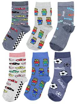 TupTam Kinder Socken Bunt Gemustert 6er Pack für Mädchen und Jungen, Farbe: Junge 5, Socken Größe: 31-34 von TupTam