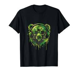 DJ Bear Beatmaker Musik-Kopfhörer Dance Club EDM Techno T-Shirt von Turntable DJ Music Animals