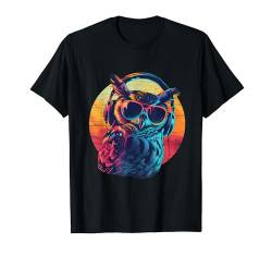 DJ Owl Techno Musik Kopfhörer EDM Beatmaker Dance Club T-Shirt von Turntable DJ Music Animals