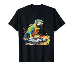 Parrot DJ Plattenspieler DJ Papagei Vogelhaus Musikproduzent EDM T-Shirt von Turntable DJ Music Animals