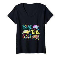 Damen Schildkröten Kunst Männer Frauen Kinder Schildkröte Meer Tier Lustige Schildkröte T-Shirt mit V-Ausschnitt von Turtle Clothing