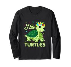 Schildkröten Kunst Männer Frauen Kinder Schildkröte Meer Tier Lustige Schildkröte Langarmshirt von Turtle Clothing