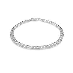 Tuscany Silver Herren-Armband Flachpanzerkette Kettenglied flach quadratisch Sterlingsilber 5mm 20cm/8' von Tuscany Silver