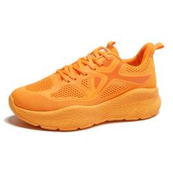 Twinice Laufschuhe Damen Luftpolster Atmungsaktiv Sportschuhe Turnschuhe rutschfeste Leichtgewichts Straßenlaufschuhe Sneaker Joggingschuhe Walkingschuhe Fitness orange 38EU von Twinice