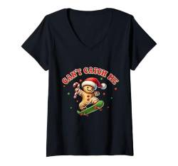 Damen Lustiger Weihnachts-Lebkuchen T-Shirt mit V-Ausschnitt von Two Suns