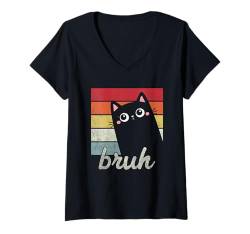 Damen Lustiges Pussycat Design Meme Spruch Katze T-Shirt mit V-Ausschnitt von Two Suns