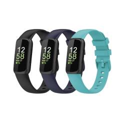 Tyeyober 3 Pack kompatibel mit Fitbit Inspire 3 Smartwatch Armbändern für Damen und Herren, Silikon Armband Ersatzmuster Armbänder für Fitbit Inspire 3 Fitness Tracker Inspire3 Armband von Tyeyober