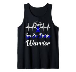 Type One Diabetes Diabetiker T1D Warrior Heartbeat Fight Blau Tank Top von Type 1 Diabetes Awareness Products T1D (Lwaka)