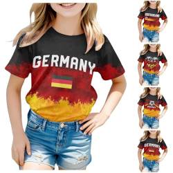 Amfirst Shirt Kinder Trikot 2024 Fanartikel Fussball 2024 Rundhals Sommershirt Kurzarmshirt Fitness Sportshirt Germany Fans Trikot 2024 Tshirt für Jungen Mädchen von Tyuffghet