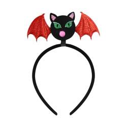 Halloween Dekorationen Fledermaus Haar Bands Festliche Party Erwachsene Kinder Kreative Headwear Stirnband Set (Red, One Size) von Tyuffghet