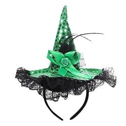 Spitze Pailletten Show Stirnband Stirnband Halloween Hut Hexentanz Maskerade Stirnband Griffband Badminton Schläger (Green, One Size) von Tyuffghet