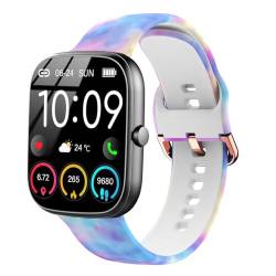 Tznzxm Ersatzarmband kompatibel mit Uaue T60, modisch, verstellbar, weiches Silikon, buntes Muster, Schnellverschluss, wasserdicht, Armband für Uaue T60 4,9 cm Smartwatch von Tznzxm