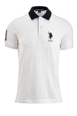 U.S. Polo Assn. Herren Poloshirt Kurzarm mit Applikation, Weiß/Schwarz, XX-Large von U.S. POLO ASSN.